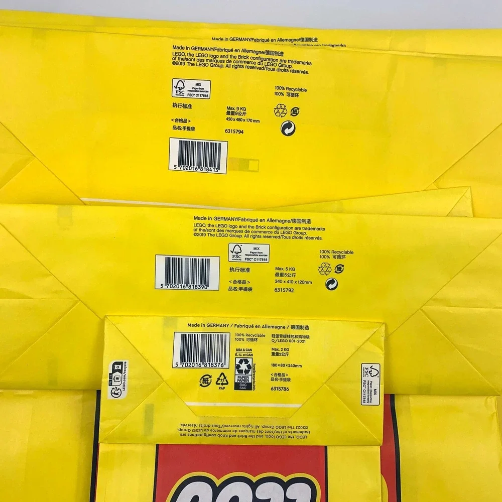 Lego Classic Yellow Shopping Bag Paper Logo Gift Bag 1x 7